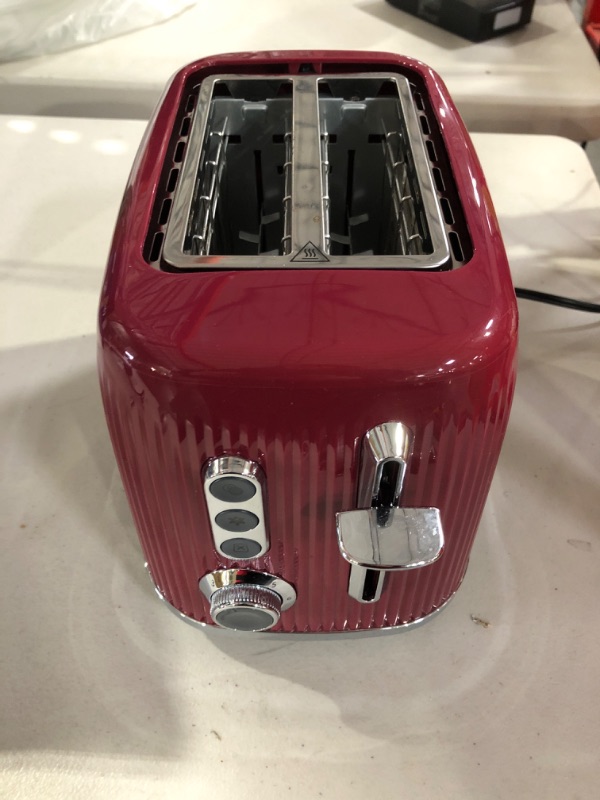 Photo 3 of Oster® Retro 2-Slice Toaster with Quick-Check Lever, Extra-Wide Slots, Impressions Collection, Red 2-Slice Red