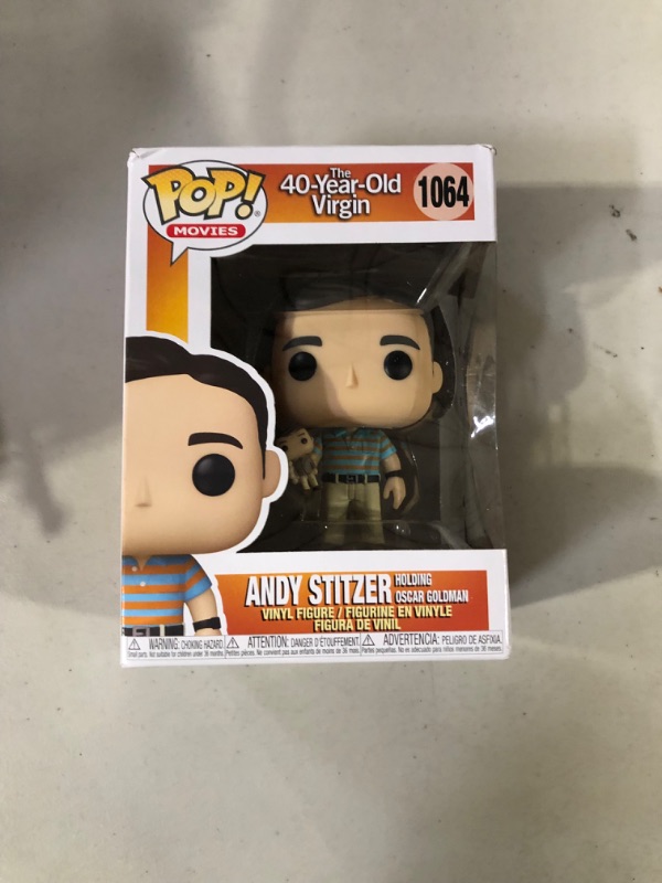 Photo 2 of **NEW** Funko Pop! Movies: 40 Year Old Virgin - Andy Holding Oscar (Styles May Vary)