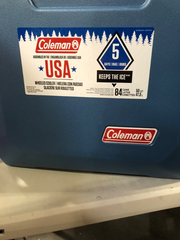 Photo 4 of **NEW** Coleman Portable Cooler with Wheels Xtreme Wheeled Cooler 50 Quart Cooler