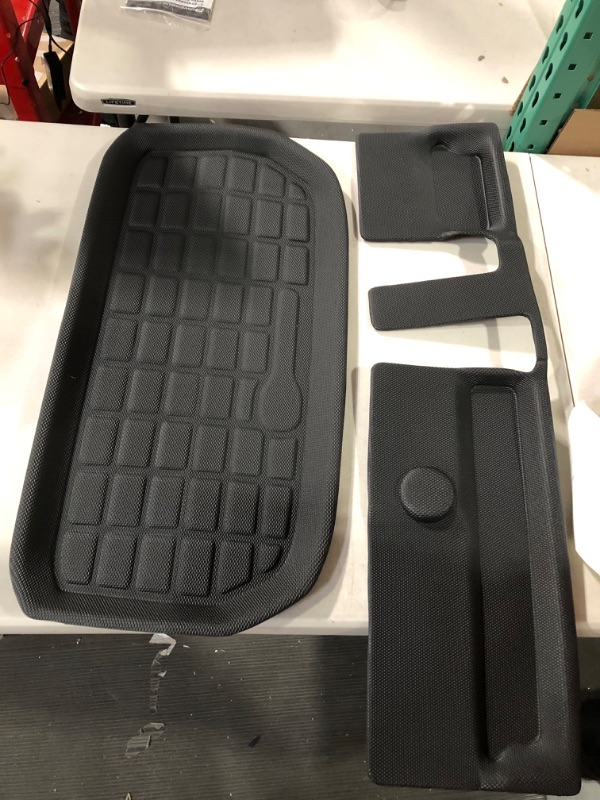 Photo 4 of **NEW** TAPTES for Tesla Model Y Floor Mats 7 Seater Rear Seat Back Mat Full Set 2021-2023 All Weather Waterproof Floor Mats Cargo Frunk Trunk Mats Liners Accessories Rear Seat Back Mat 8 PCS