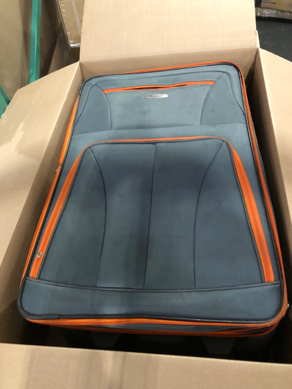 Photo 3 of *USED/DAMAGED* Rockland Journey Softside Upright Luggage Set, Charcoal/ORANGE, 4-Piece 