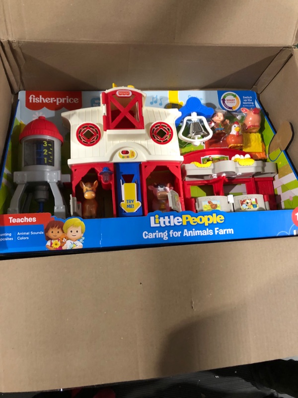 Photo 2 of **NEW**Fisher-Price Little People Farm Toy, Toddler Playset with Lights Sounds and Smart Stages Learning Content, Frustration-Free Packaging SIOC/FFP