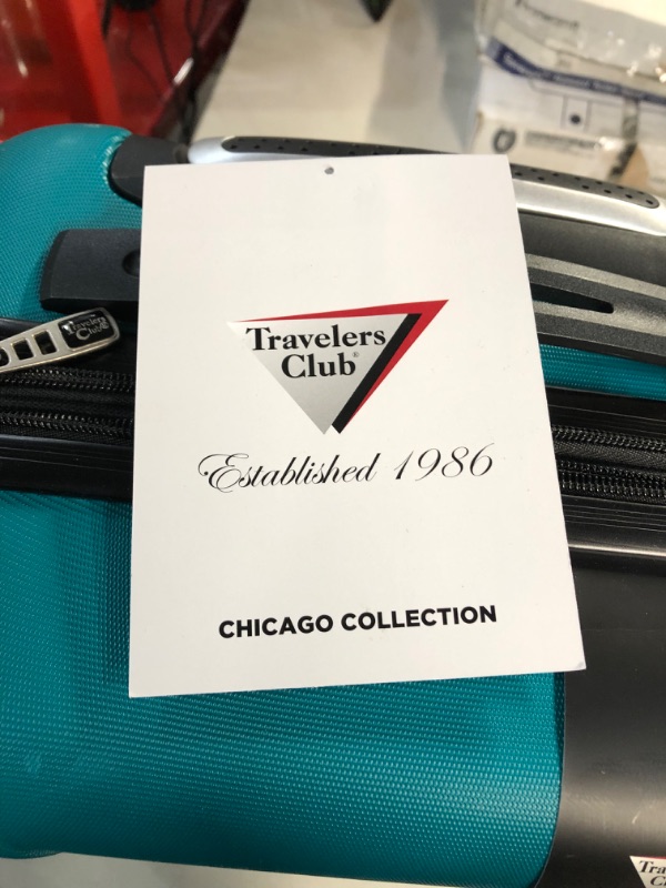 Photo 4 of **USED/SEE NOTES** Travelers Club Chicago Hardside Expandable Spinner Luggage, Teal, 20" Carry-On 