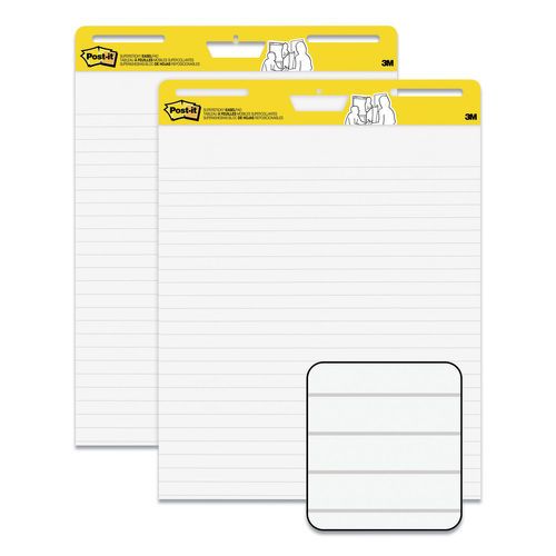 Photo 1 of **NEW/ DAMAGED**Post-it® Super Sticky Lined Easel Pads 25 X 30 30 Sheets per Pad White Pack of 2 Pads