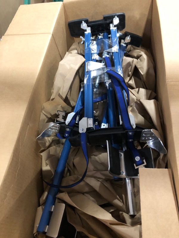 Photo 2 of **USED/SEE NOTES ** 24 inch -40 inch Professional Grade Adjustable Drywall Stilts Taping Paint Stilt Aluminum Tool Stilt for Painting Painter Taping Blue 24"-40" blue