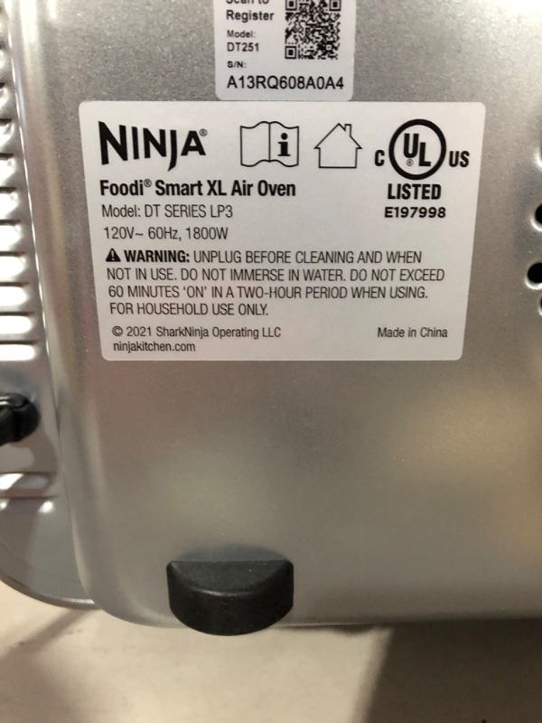 Photo 2 of **USED** Ninja DT251 Foodi 10-in-1 Smart XL Air Fry Oven, Bake, Broil, Toast, Air Fry, Roast, Digital Toaster, Smart Thermometer, 