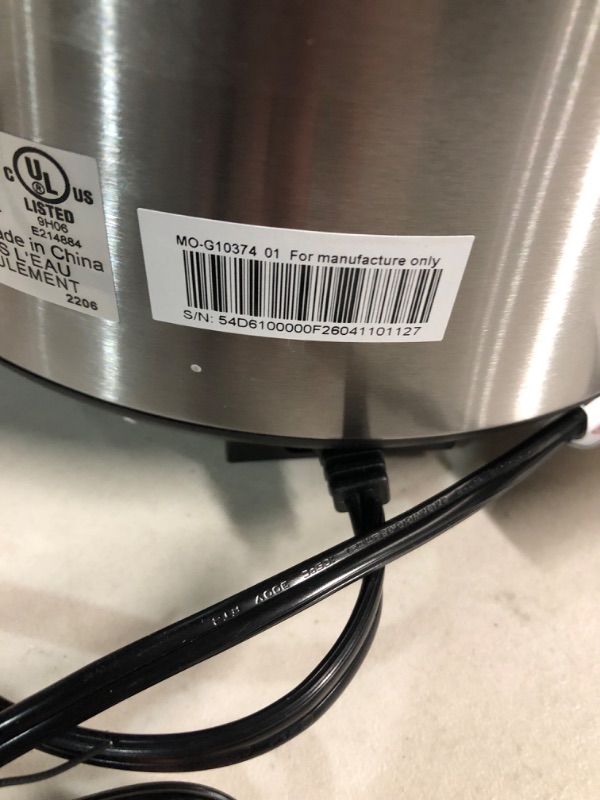 Photo 3 of *USED*GoWISE USA 6 Qt. Stainless Steel Electric Pressure Cooker with Stainless Steel Pot, Silver
