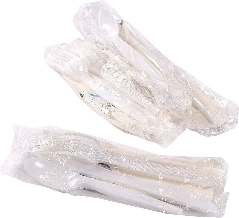 Photo 1 of  Daxwell Plastic Cutlery Kits White, B10001837 Case of 250 2 pack