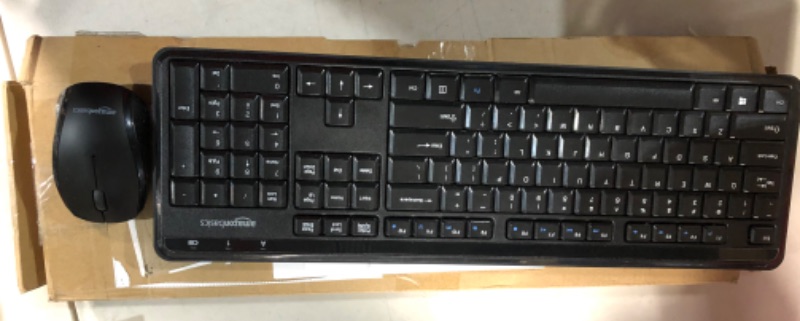 Photo 2 of Amazon Basics Wireless Computer Keyboard and Mouse Combo - Quiet and Compact - US Layout (QWERTY)