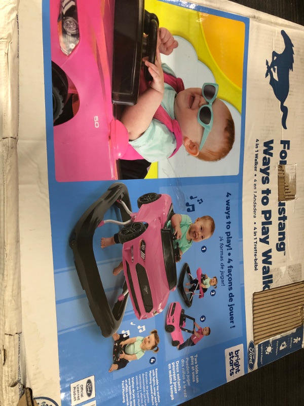 Photo 1 of Bright Starts Ford Mustang Ways to Play 4-in-1 Baby Activity Push Walker Pink