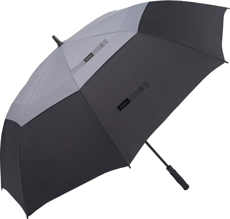 Photo 1 of Doubwell golf umbrella large size 68 inches air vent double canopy windproof automatic straight rain umbrellas (grey/black)
