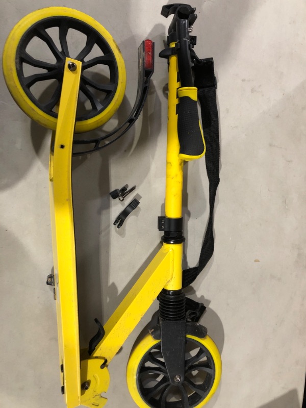 Photo 2 of **See Notes** SereneLife Foldable Kick Scooter - Yellow