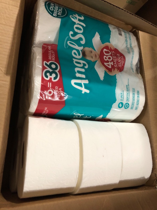 Photo 1 of *CHECK NOTES* Angel Soft Toilet Paper, 18 Super Mega Rolls