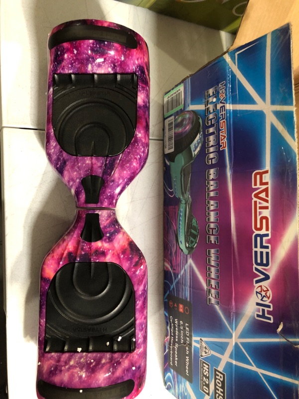 Photo 2 of Hoverstar Flash Wheel Hover Board 6.5 in. Bluetooth Speaker with LED Light Self Balancing Wheel Electric Scooter , Galaxy