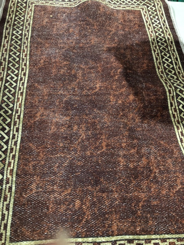 Photo 2 of  Border Design Cotton 2x3 Traditional Flatweave Area Rug Brown