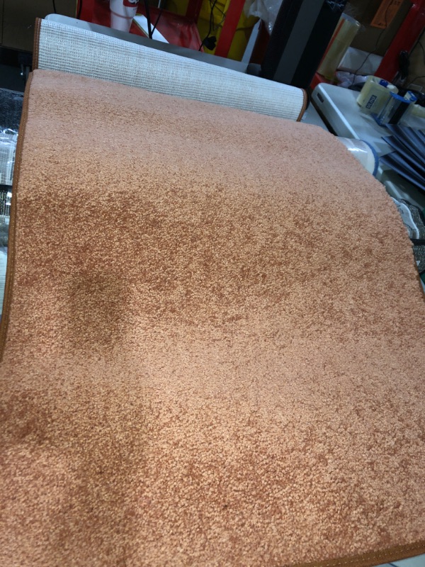 Photo 2 of  Solid Color Custom Size Runner Area Rug Rust, 2' x 6' 2' x 6' Rust
