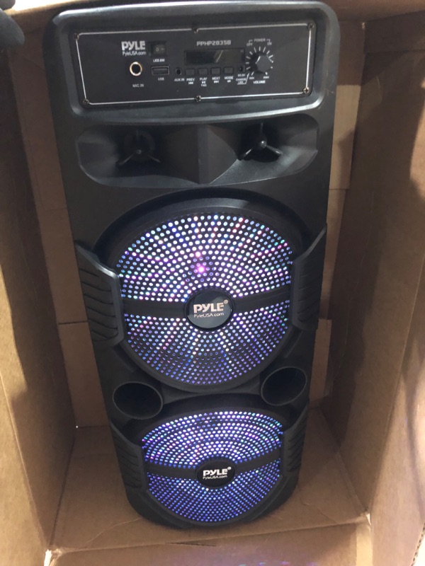 Photo 4 of SEE NOTES**
Pyle Portable Bluetooth PA Speaker System - 600W Rechargeable Outdoor Bluetooth Speaker 