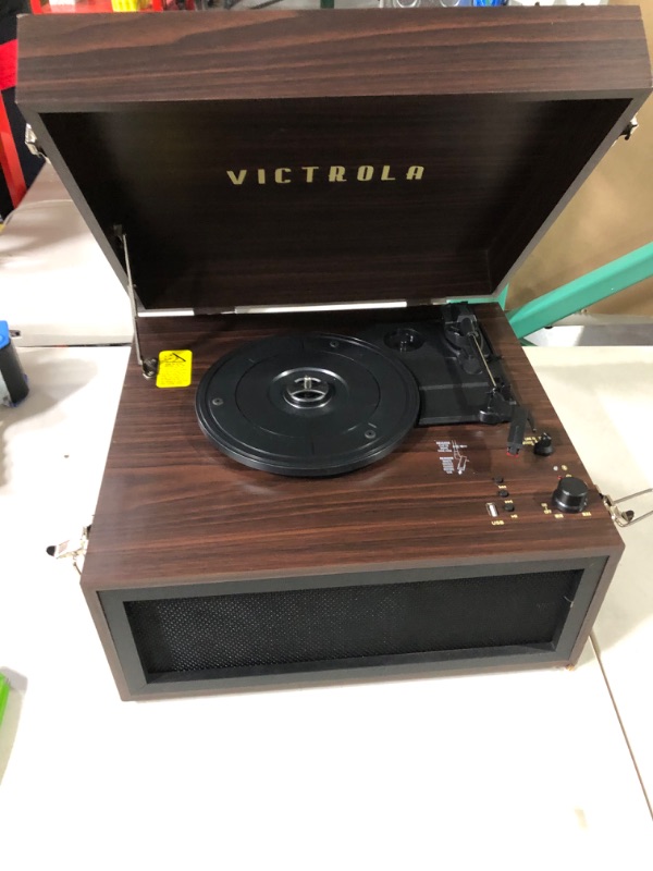 Photo 2 of *DAMAGED/SEE NOTES* Victrola VTA-75-ESP Liberty 5-in-1 Turntable Music EntertainmentCenter with Bluetooth Wireless FM Radio USB Recorder Wood (Espresso)