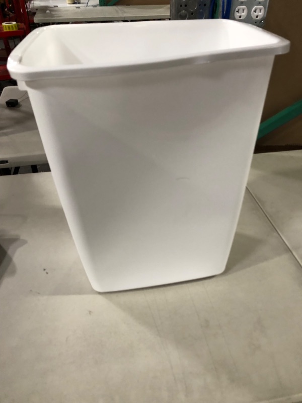 Photo 2 of *NEW/BENT* Rubbermaid 9 gal White Plastic Open Top Trash Can