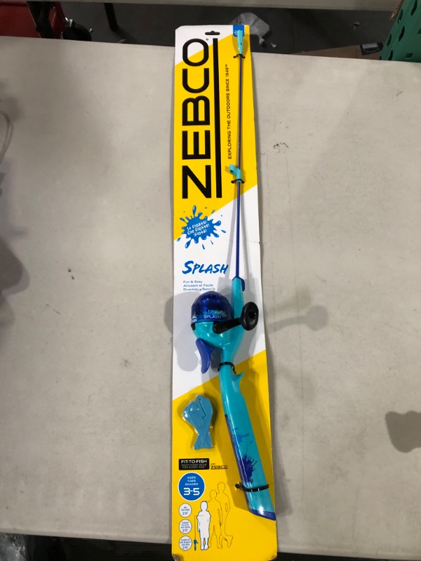 Photo 4 of *NEW* Zebco Splash Kids Spincast Reel and Fishing Rod Combo, 29" Durable Floating Fiberglass Rod with Tangle-Free Design, Oversized Reel Handle Knob, Pre-Spooled with 6-Pound Zebco Fishing Line Blue