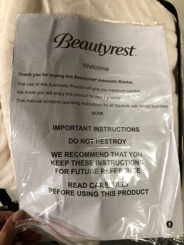 Photo 4 of *SEE NTOES* Beautyrest Heated Microlight to Berber Elect Electric Blanket with Two 20 Heat Level Setting Controllers, King: 90x100, Ivory