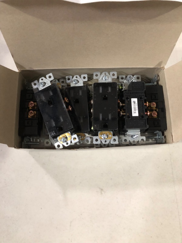 Photo 2 of *USED(ONLY 9)** ENERLITES Decorator Receptacle Outlet, Tamper-Resistant, Residential Grade, 3-Wire, Self-Grounding, 2-Pole, 15A 125V, UL Listed, 61501-TR-BK-t Black