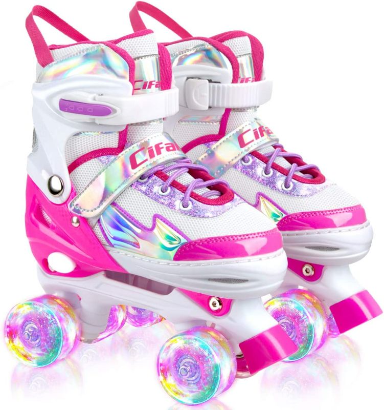 Photo 1 of *NEW* Roller Skates, Black Pink Purple 4 Sizes Adjustable Kids Roller Skates with Light up Wheels