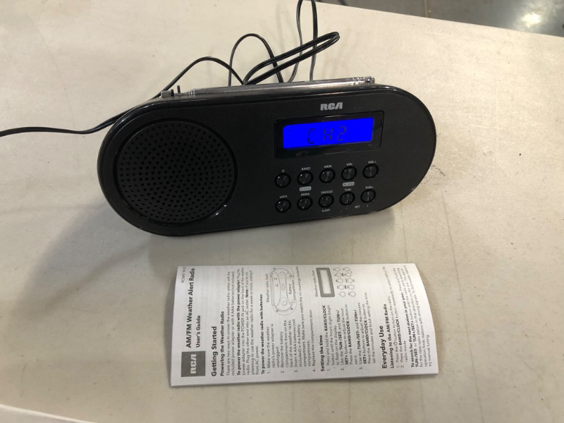 Photo 2 of RCA – NOAA Emergency Weather Alert Radio with AM/FM Radio, Digital Clock and Alarm – AC or Battery Powered (RCWR7)
