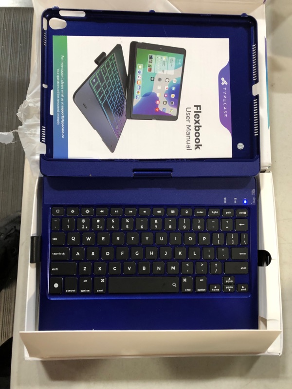 Photo 2 of YEKBEE Case with Keyboard for iPad 9th Generation (10.2", 2021)  with Pencil Holder ??????????????Blue