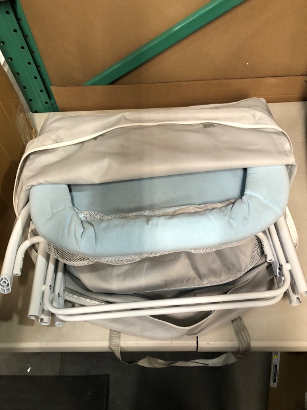 Photo 2 of Dream On Me Traveler Portable Bassinet in Starlight Blue  Carry Bag Included