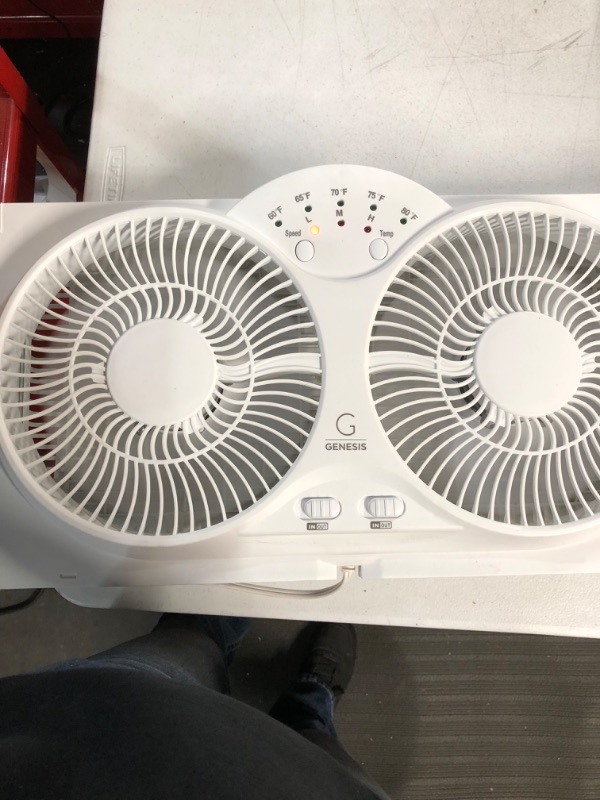 Photo 3 of **USED/SEE NOTES** Genesis Twin Fan High Velocity Reversible AirFlow Fan, LED Indicator Lights White 