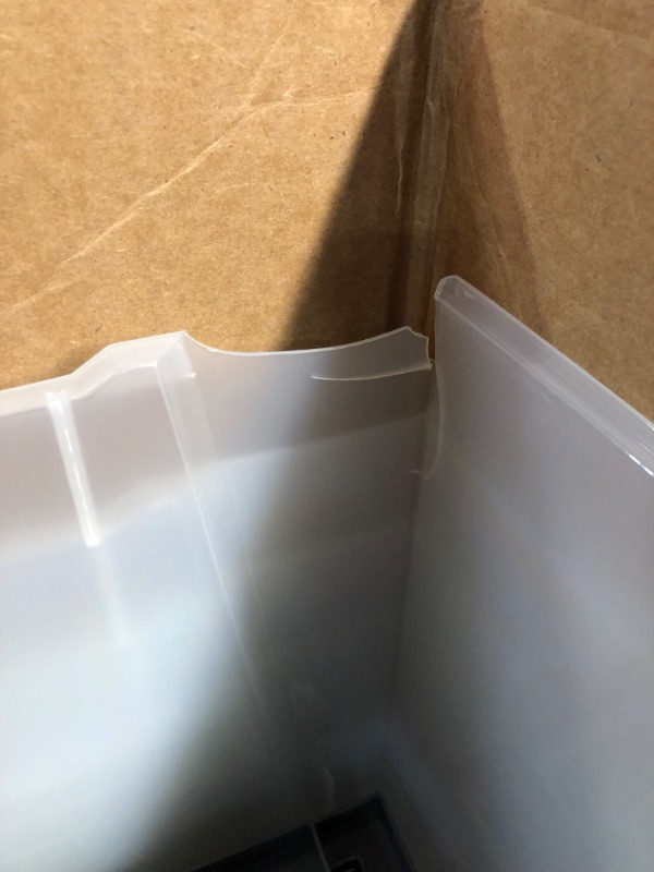 Photo 3 of **USED** IRIS USA 91 Quart Large Storage Bin Utility Tote Organizing Container Box 4 Pack, Clear/GREY