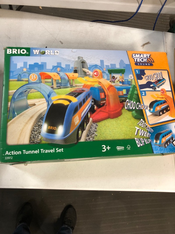 Photo 3 of **USED/SEE NOTE**BRIO 33972 Smart Tech Sound Action Tunnel Travel Set | Wooden Toy Train Set for Kids Age 3 and Up