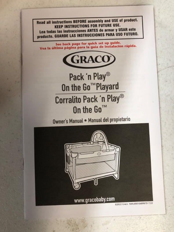 Photo 2 of **NEW** Graco Pack 'N Play On The Go Playard, Kagen W/ Bassinet Insert Kagen