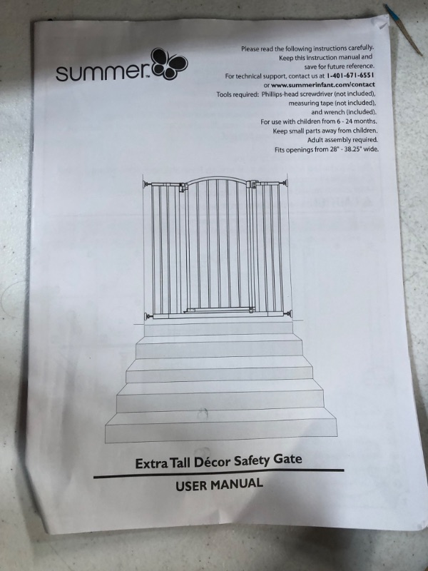 Photo 1 of *USED* Summer Extra Tall Decor Safety Baby Gate, Gray Fits Openings of 28” to 38.25” 