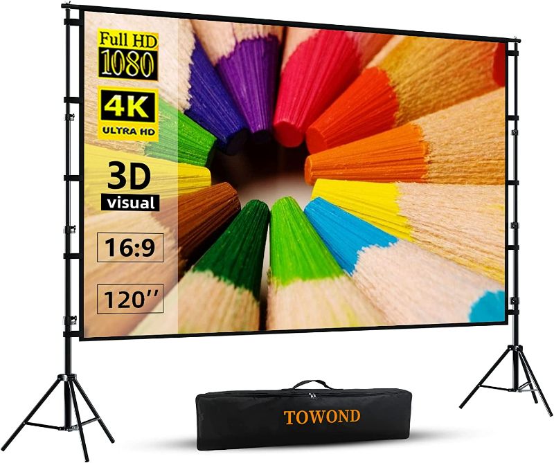 Photo 1 of Projector Screen and Stand,Towond 120 inch