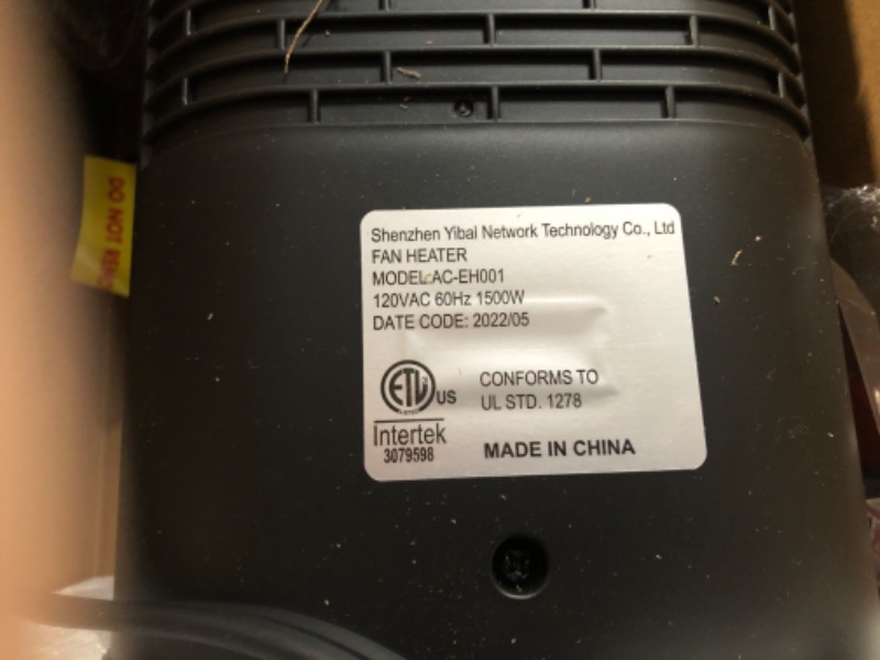 Photo 2 of 24" Space Heater, 1500W Portable Electric Heaters- black