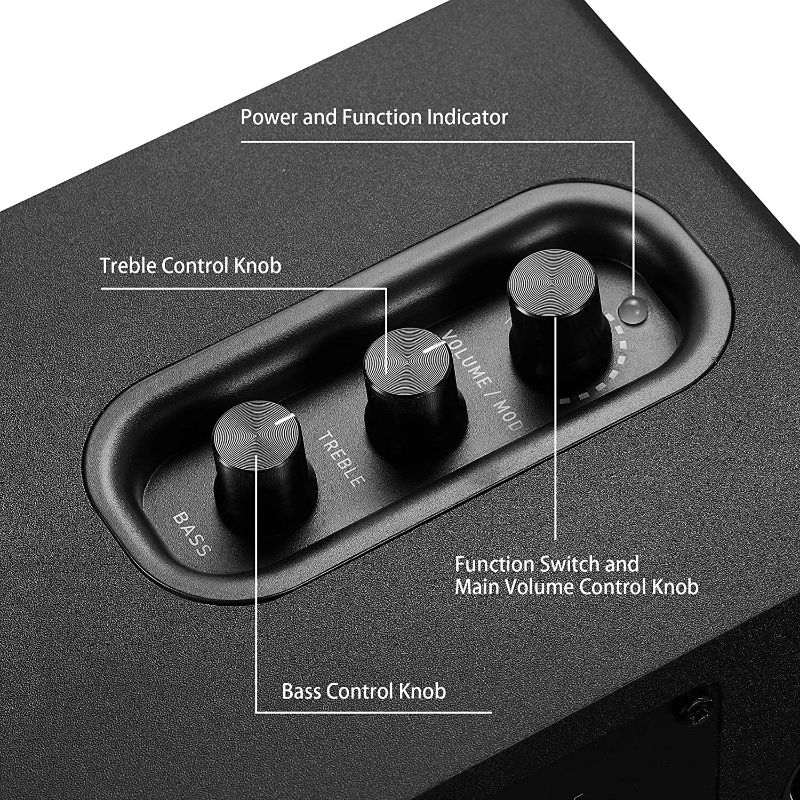 Photo 1 of Sanyun SW208 3" Active Bluetooth 5.0 Bookshelf Speakers – 60W Carbon Fiber Speaker Unit - Built-in 24bit DAC - Dynamic 3D Surround Sound – 2.0 Computer PC Monitor Gaming Speakers (Pair, Black) 3inch Black