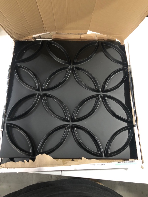 Photo 2 of Art3d PVC 3D Wall Panel Interlocked Circles in Matt Black Cover 32 Sq.ft