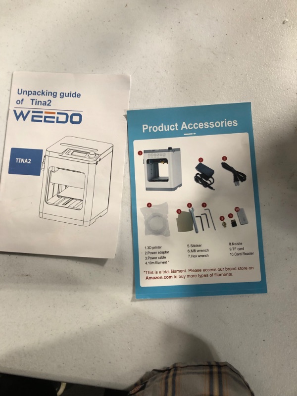 Photo 2 of PARTS ONLY****
WEEDO TINA2 Mini 3D Printer for Kids and Beginners