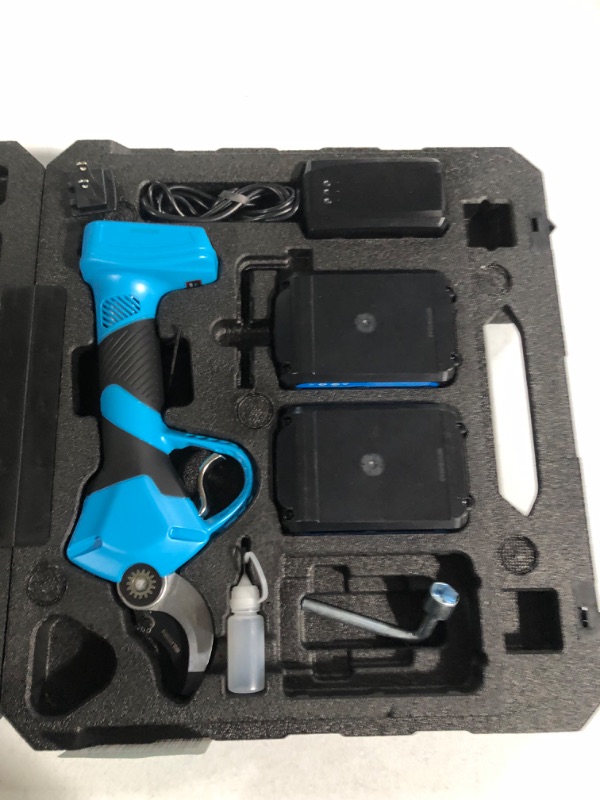 Photo 1 of KOHAM Professional Cordless Electric Pruning Shears with 2pcs Backup Rechargeable 2Ah Lithium Battery Powered