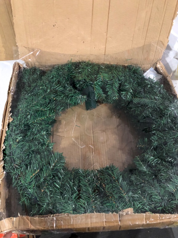 Photo 1 of TURNMEON 30 Inch 80 LED Large Prelit Christmas Wreath Super Thick for Front Door Decor Timer Warm Lights Battery Operated 320 Branches Artificial Xmas Wreath Christmas Decorations Home Indoor Outdoor