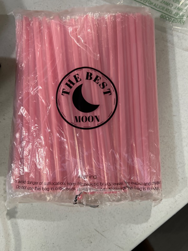 Photo 1 of 100 pink heart straws 