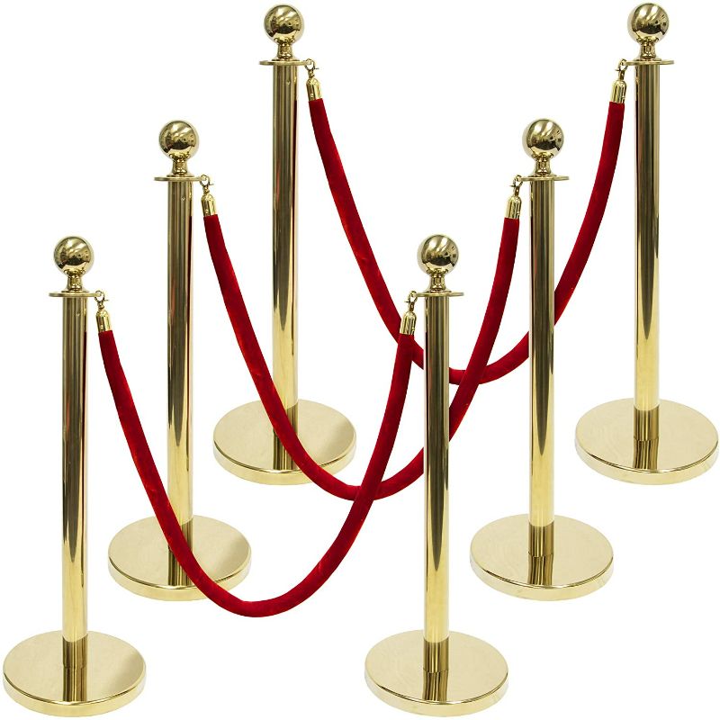 Photo 2 of 
3-ft. Polished Ball Top Stanchions with 4.5 ft Red Velvet Rope