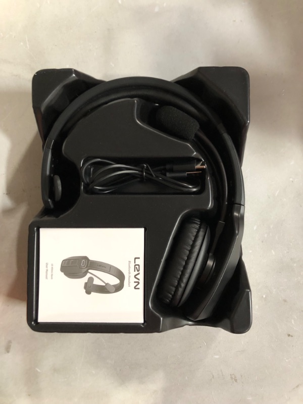 Photo 2 of LEVN Bluetooth Headset with Microphone, Trucker Bluetooth Headset with AI Noise Cancelling