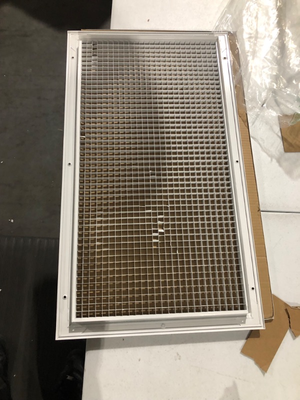 Photo 2 of 28"w X 16"h Steel Return Air Grilles - Sidewall and Ceiling - HVAC Duct Cover - White [Outer Dimensions: 29.75"w X 17.75"h] 28 X 16 White