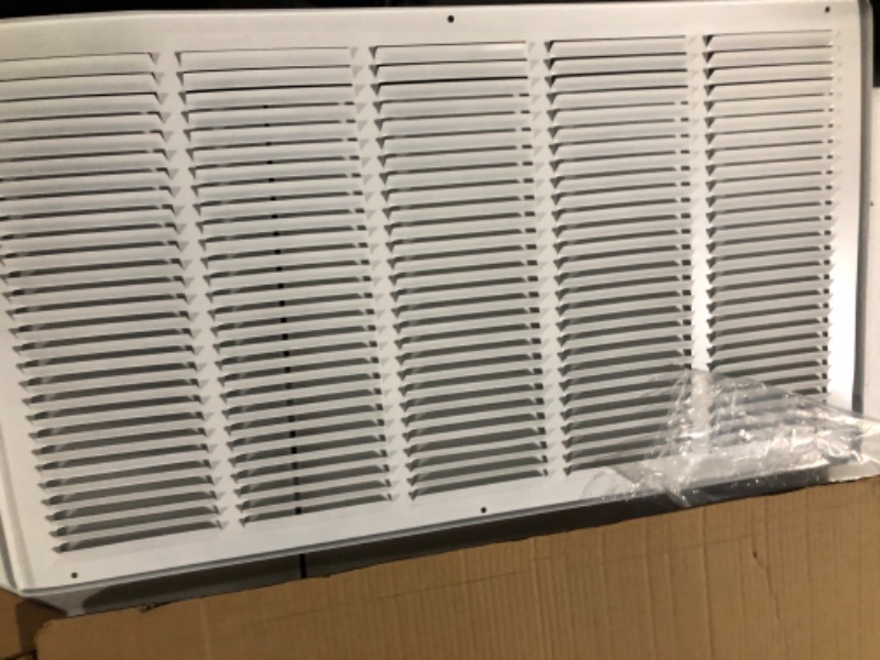 Photo 4 of 28"w X 16"h Steel Return Air Grilles - Sidewall and Ceiling - HVAC Duct Cover - White [Outer Dimensions: 29.75"w X 17.75"h] 28 X 16 White