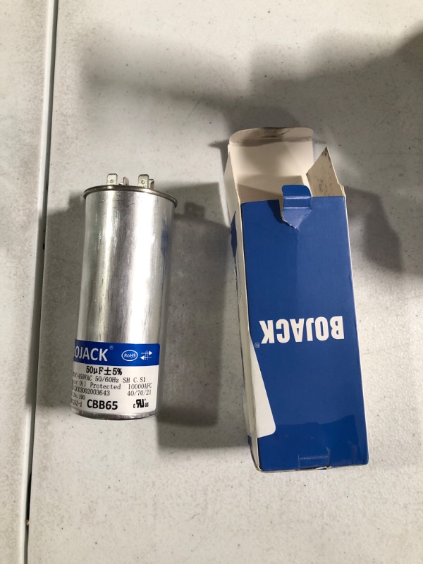 Photo 2 of BOJACK 50 uF ±5% 50 MFD 370/450 V CBB65 Round Run Start Capacitor for AC Motor 