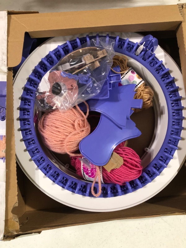 Photo 1 of BZVV Knitting Machine 48 Needles with 8 pc Pom pom Maker and Row Counter, Smart Weaving Loom Knitting Round Loom, DIY Knitting Circle Machine Rotating Double Knitting Machine Kit 