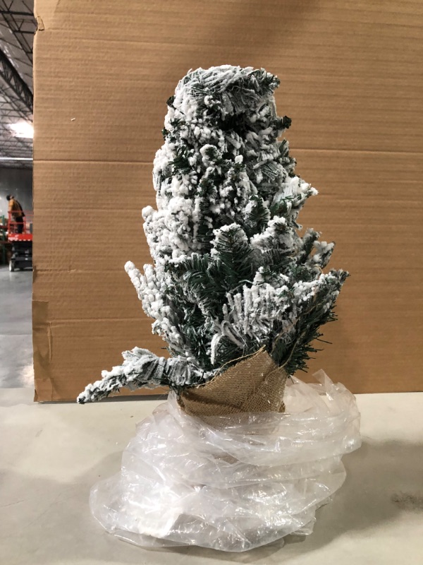 Photo 2 of 20 inch Snow Flocked Tabletop Christmas Tree